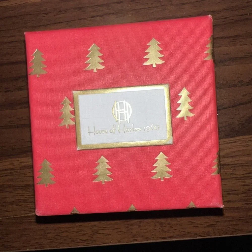 HOUSE OF HARLOW 1960 - LARGE GOLD HOOP EARRINGS - NIB 1” Hoop NEW - Picture 2 of 4